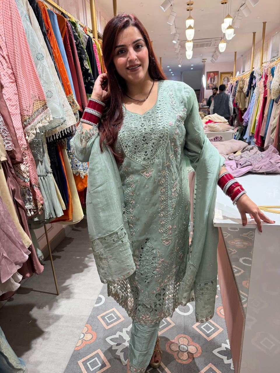 Miya Grace Embroidered Designer Suit Set