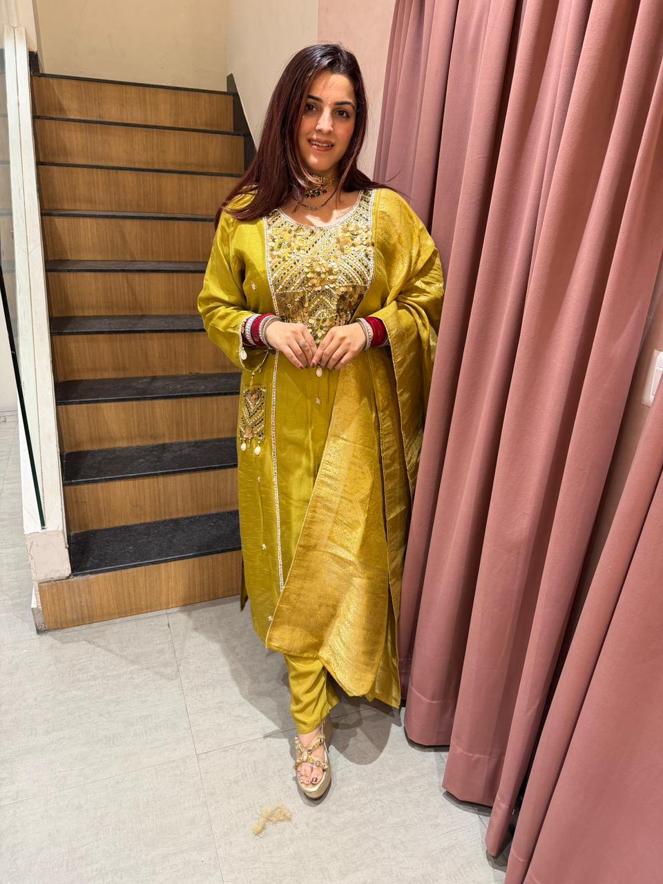 Sana  Embroidered Kurta Set with Dupatta