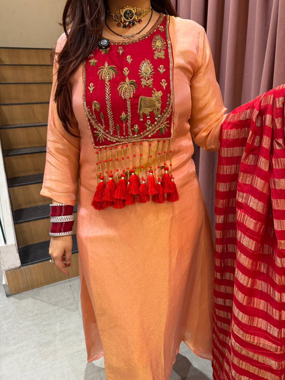 Tansi  Royale Tassel Embroidered Suit Set