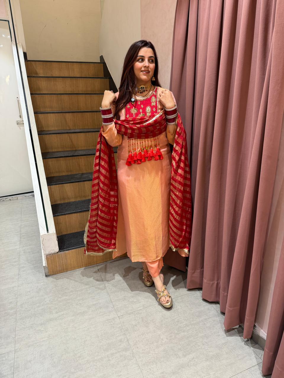 Tansi  Royale Tassel Embroidered Suit Set
