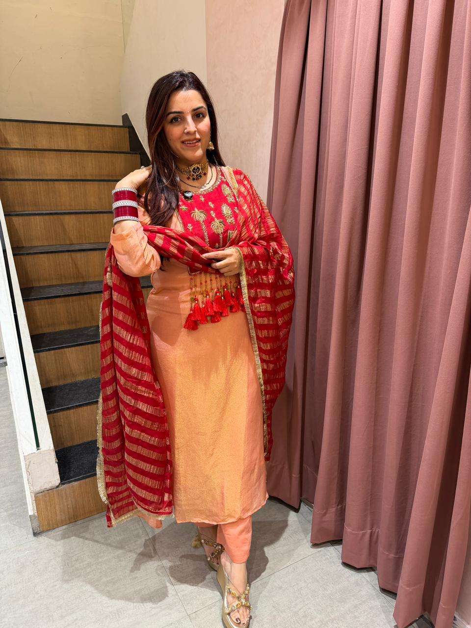 Tansi  Royale Tassel Embroidered Suit Set