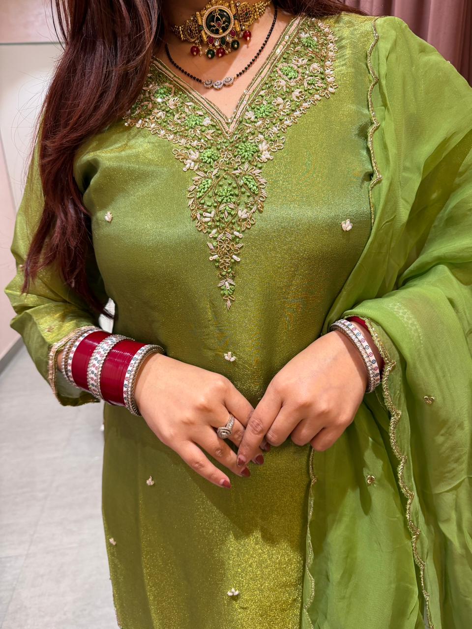 Zain Grace Embroidered Kurta Palazzo Set