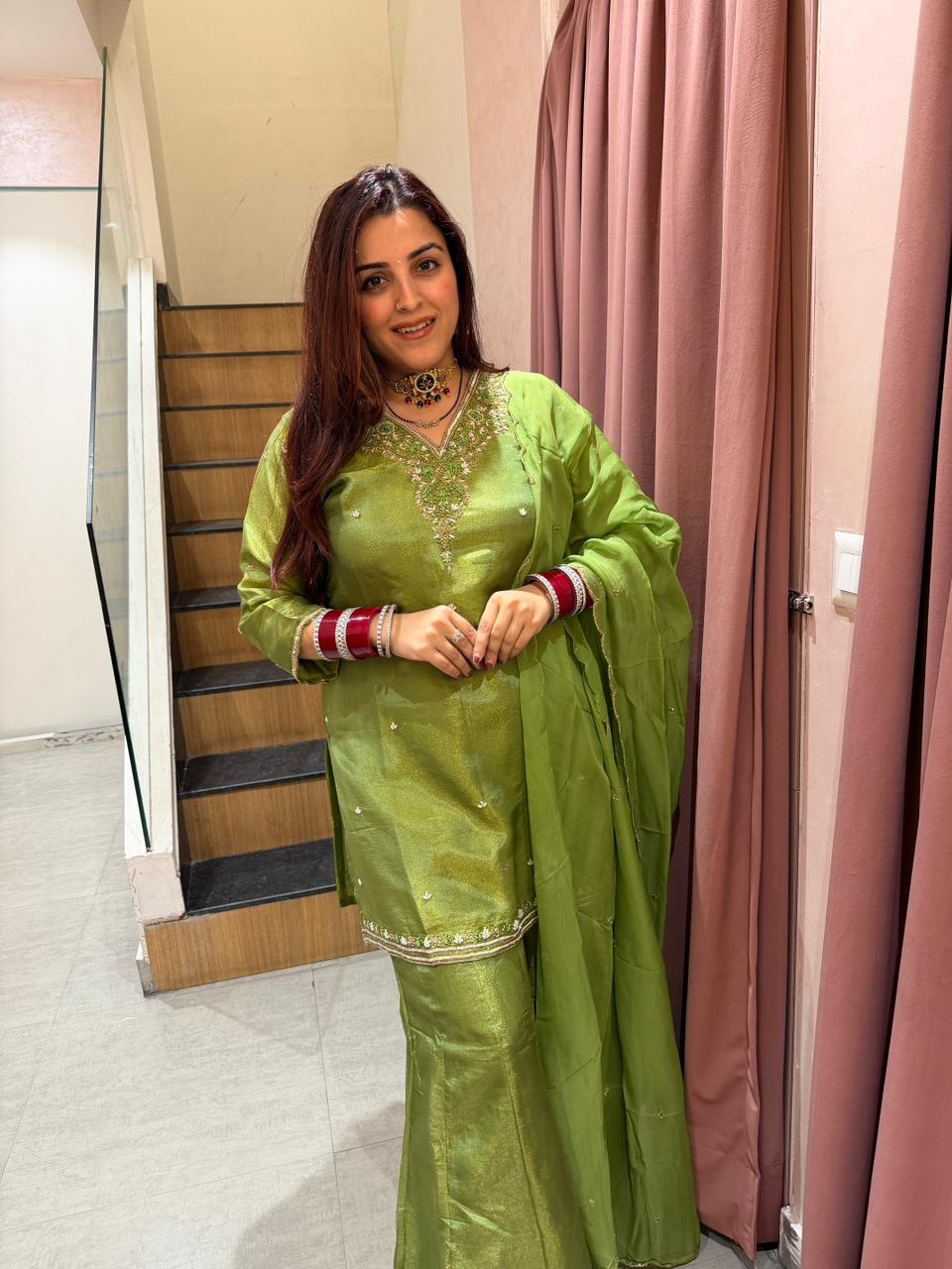 Zain Grace Embroidered Kurta Palazzo Set