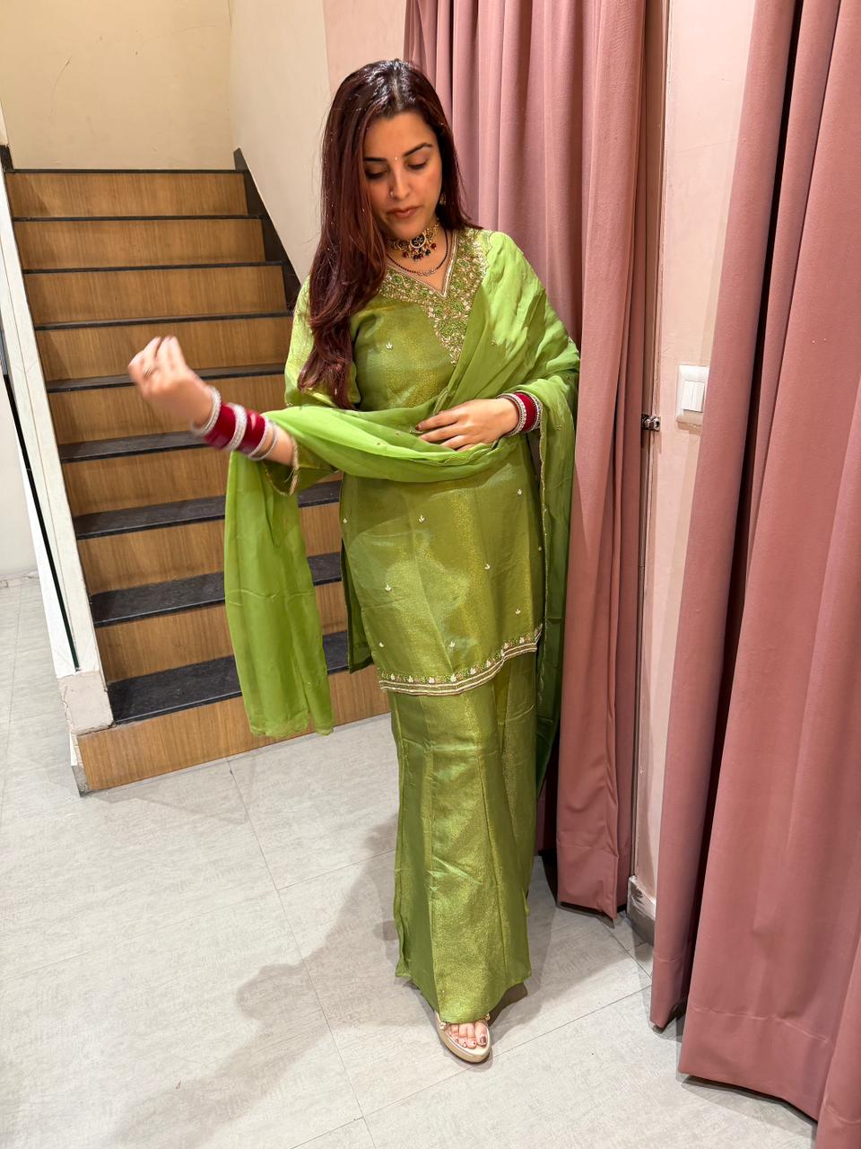 Zain Grace Embroidered Kurta Palazzo Set