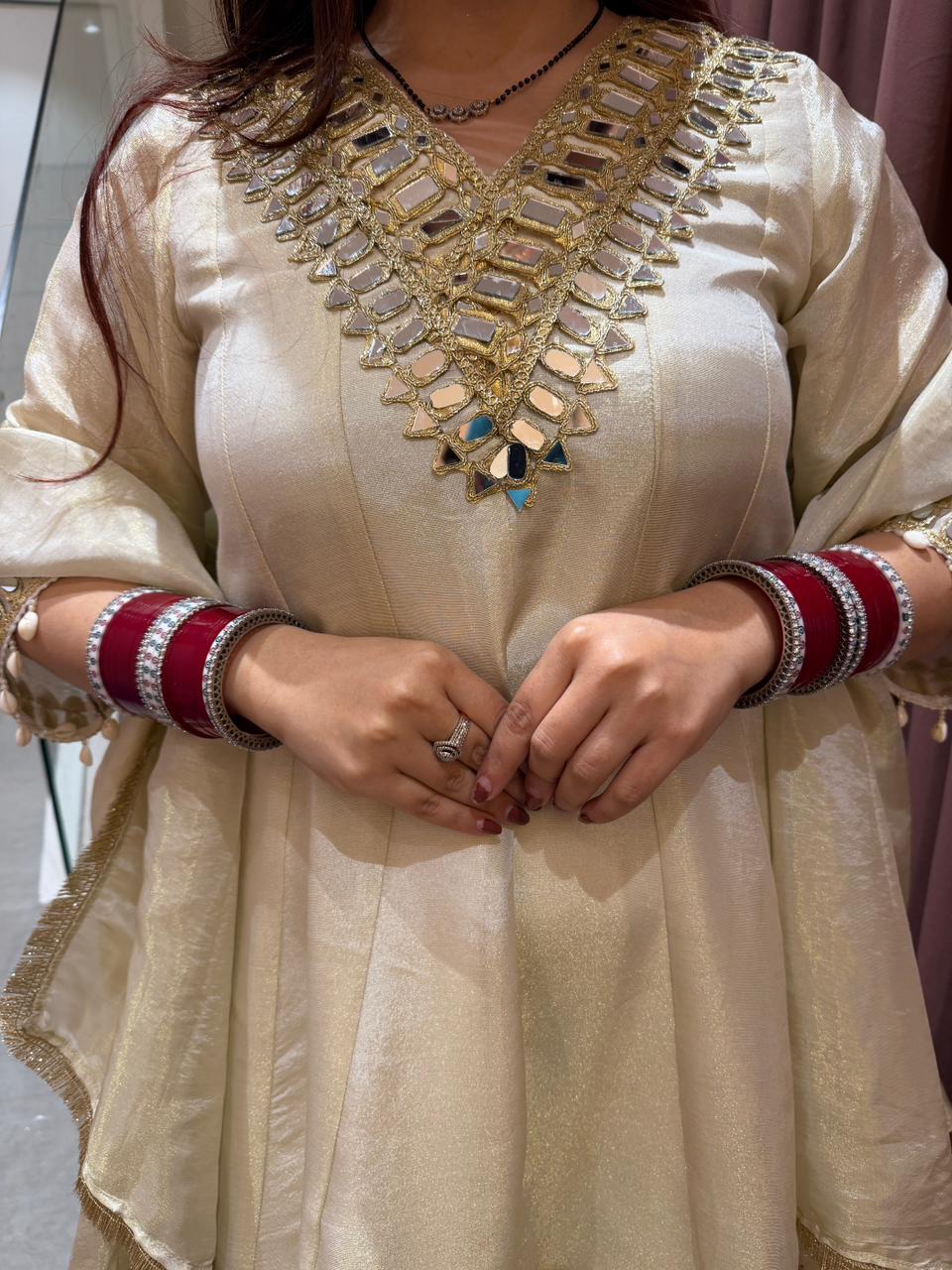 Niha Royale  Mirror-Work Kurta Sharara Set