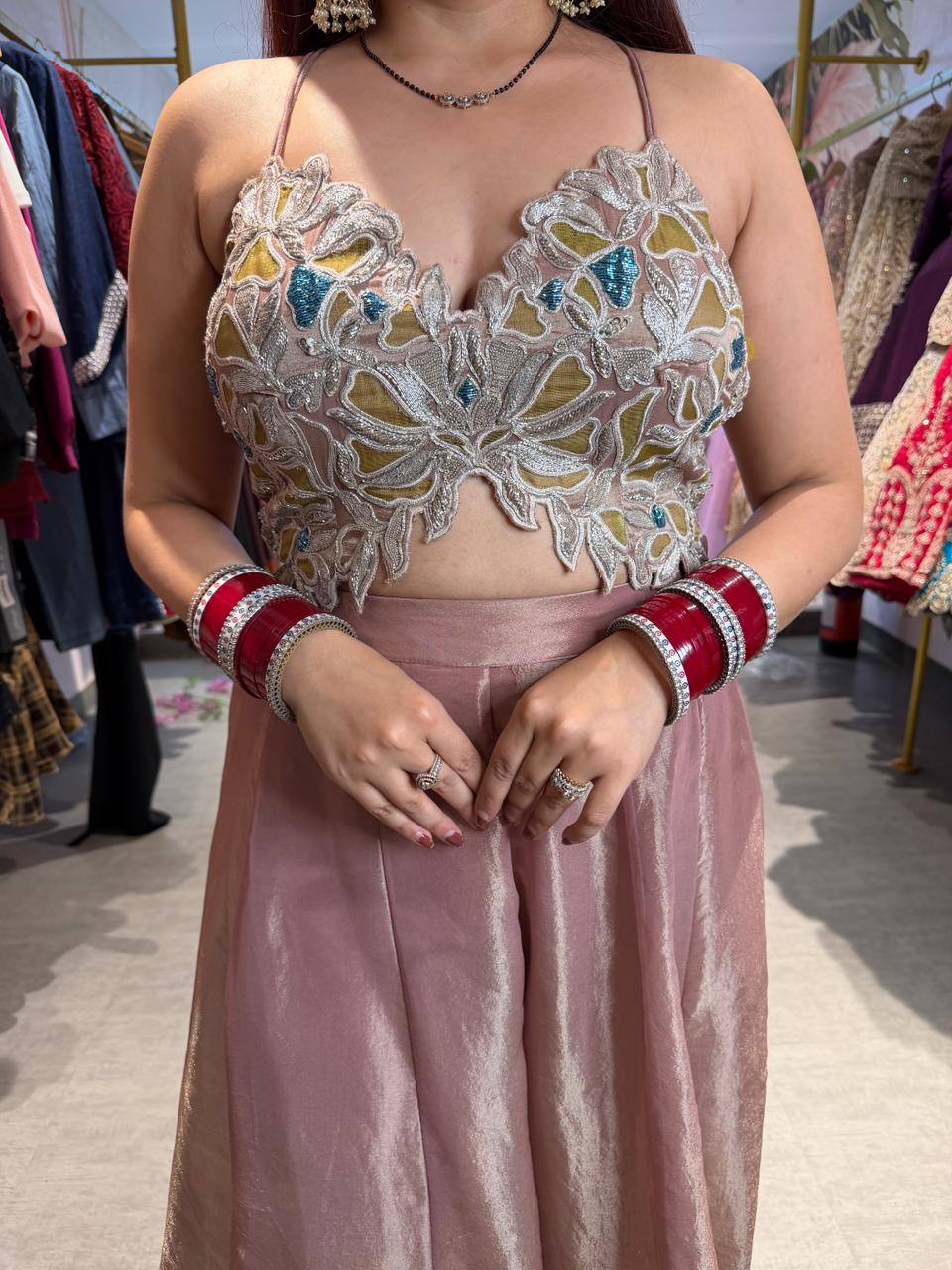 Clara Embroidered Palazzo Set