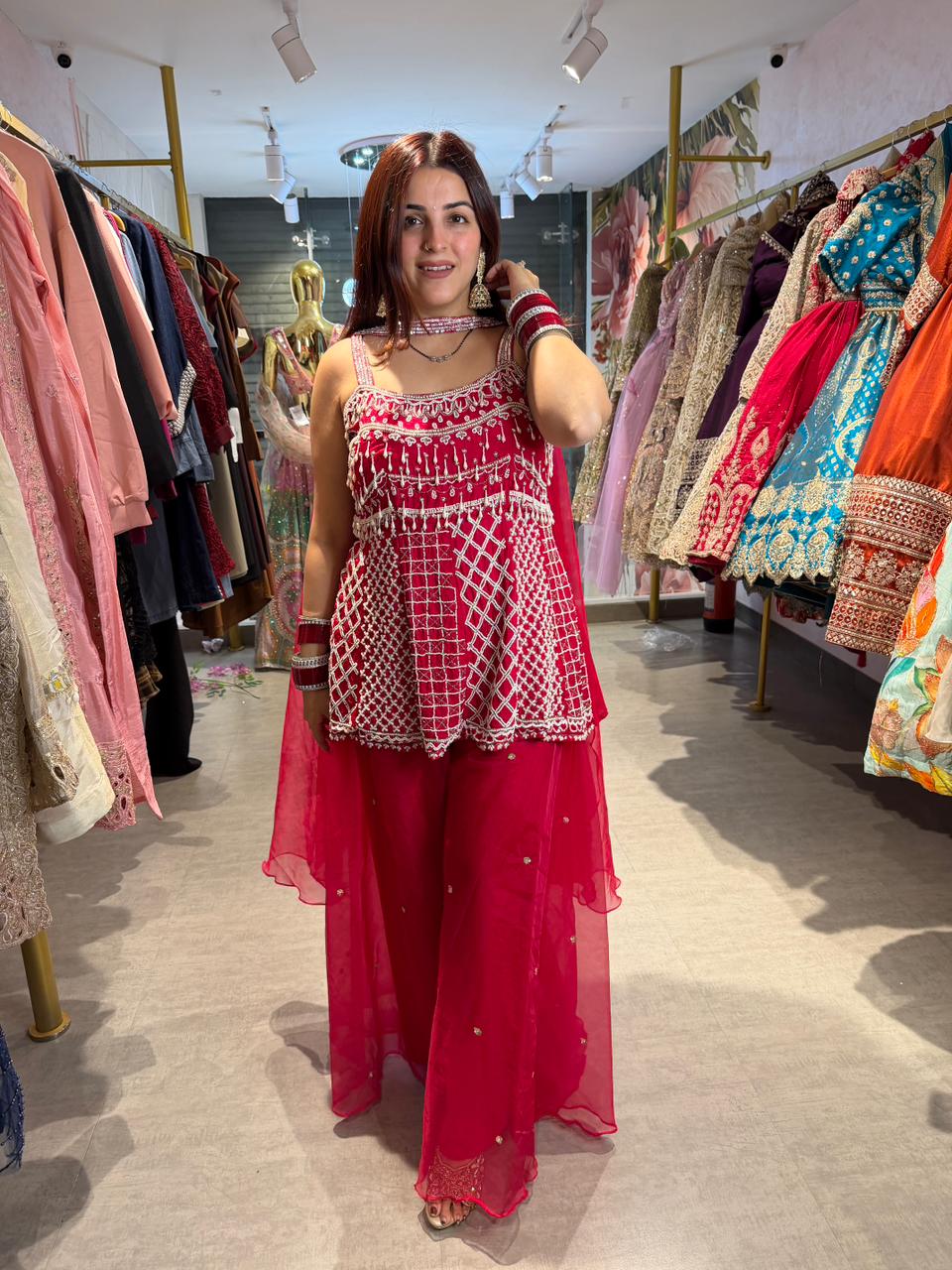 Zeu  Embroidered Sharara Set