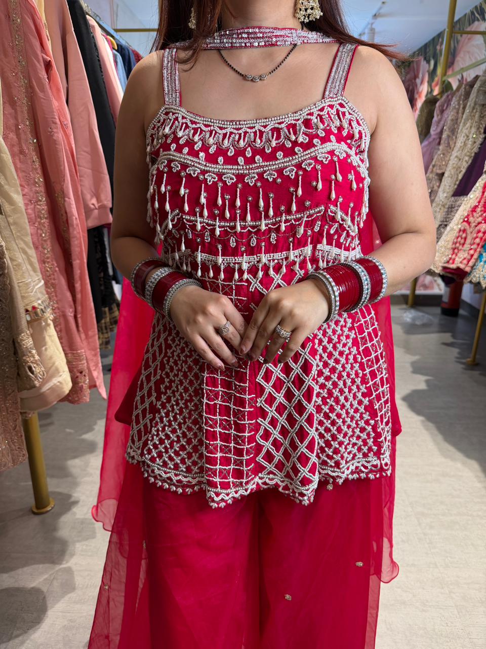 Zeu  Embroidered Sharara Set