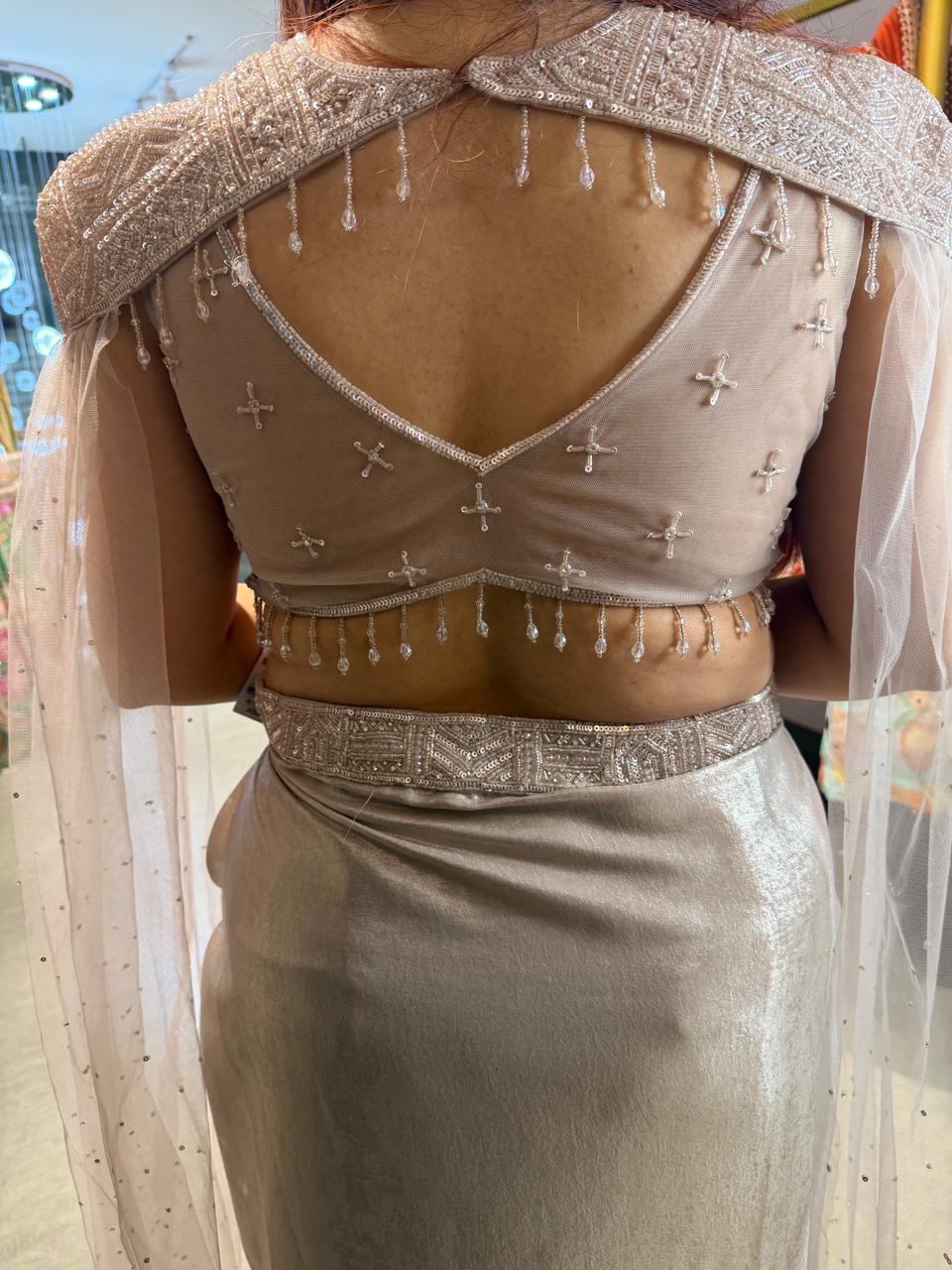 Dora Crystal Drape Lehenga Set