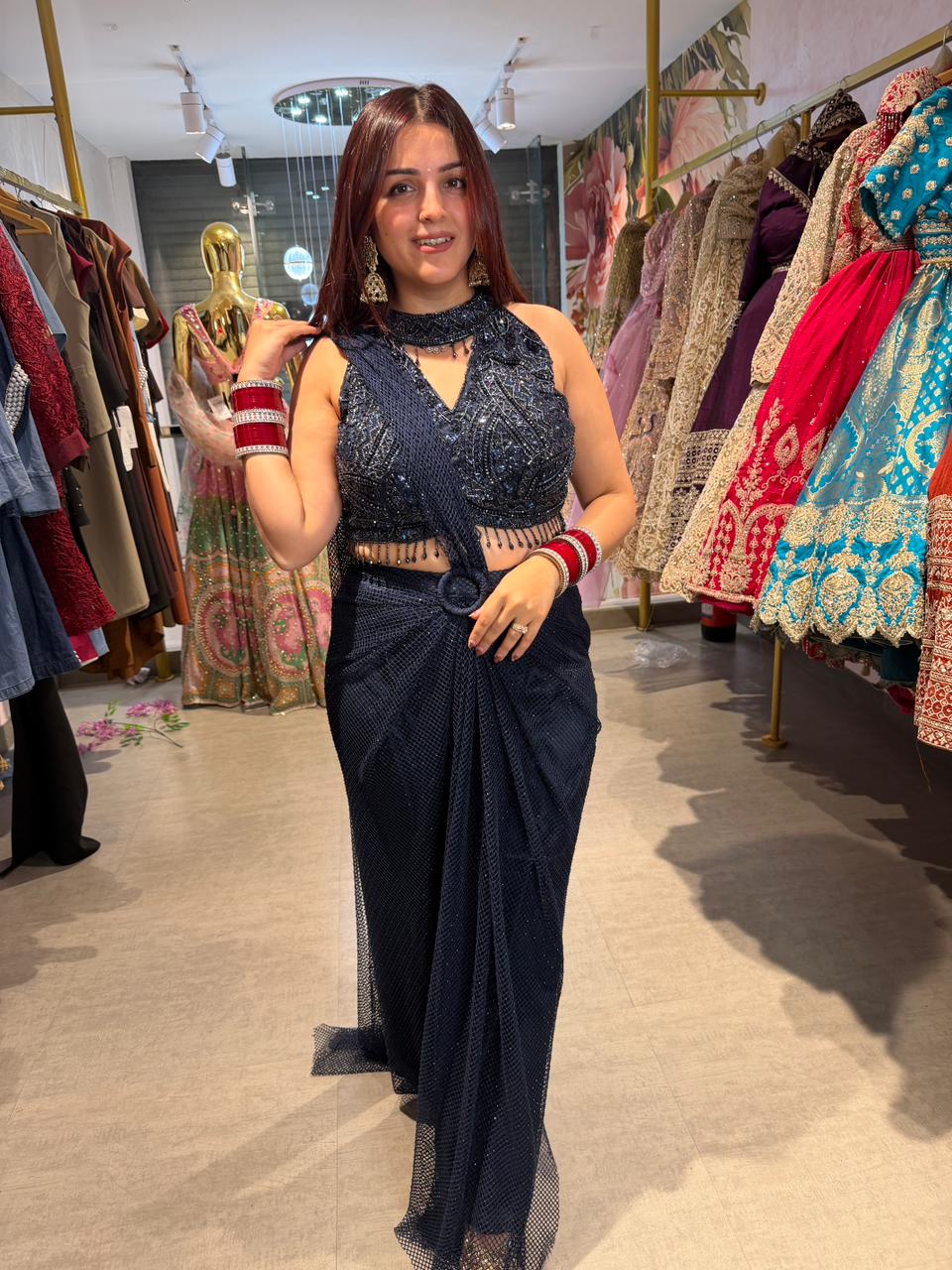 Sophia Embellished Drape saree