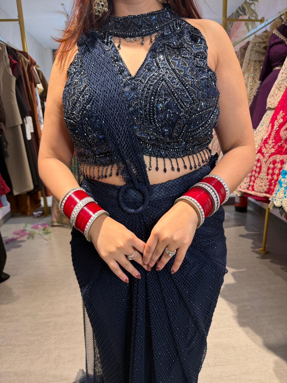 Sophia Embellished Drape saree