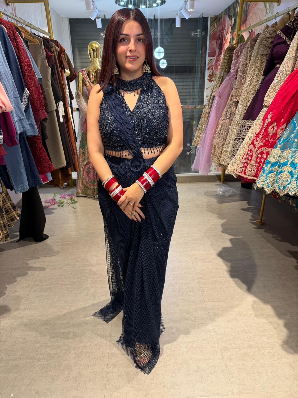 Sophia Embellished Drape saree