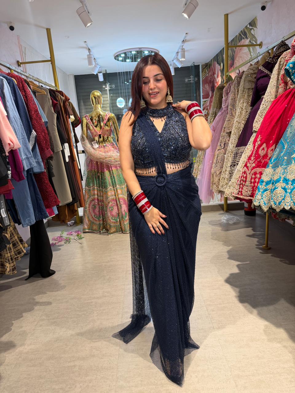 Sophia Embellished Drape saree