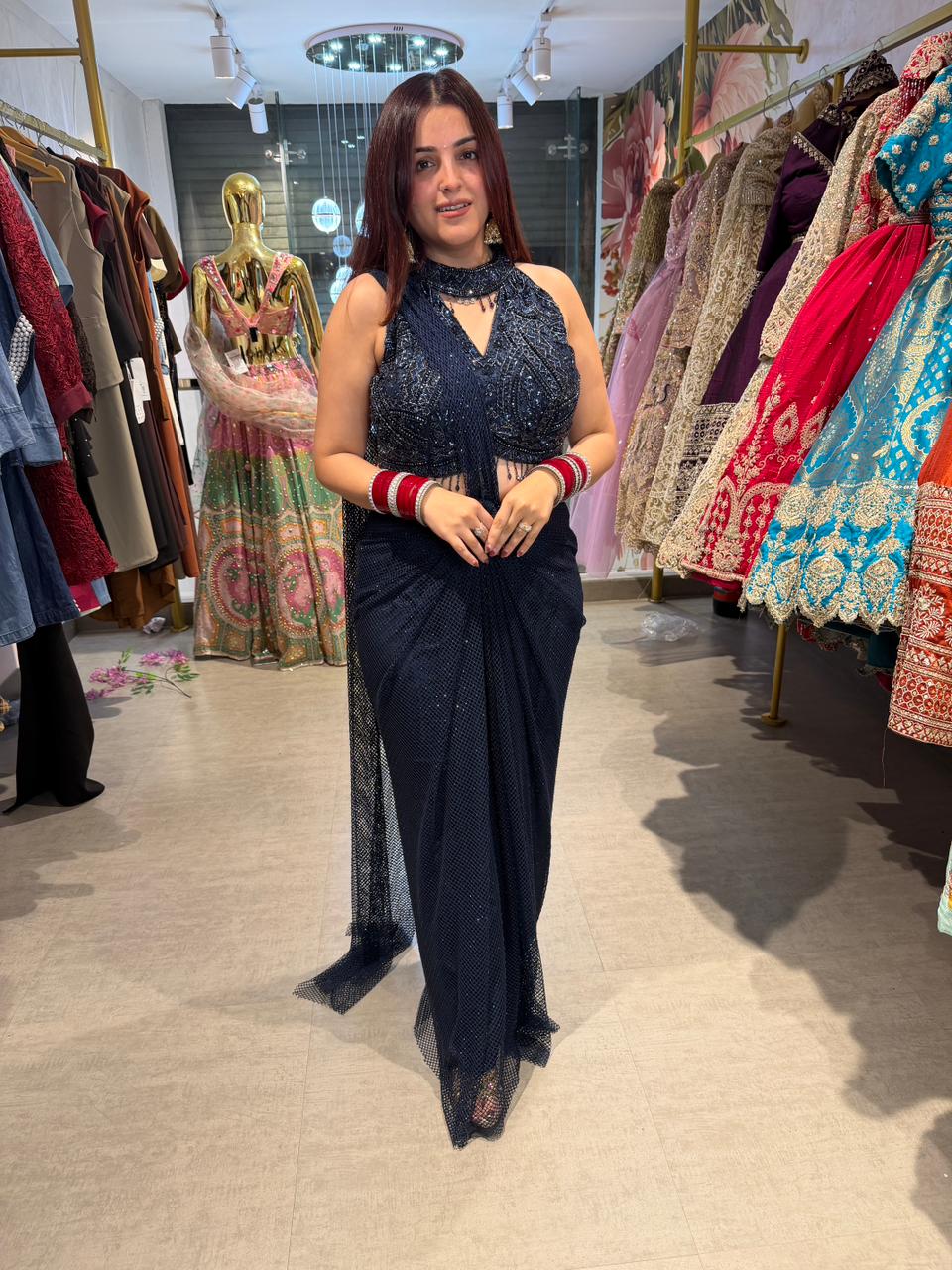 Sophia Embellished Drape saree