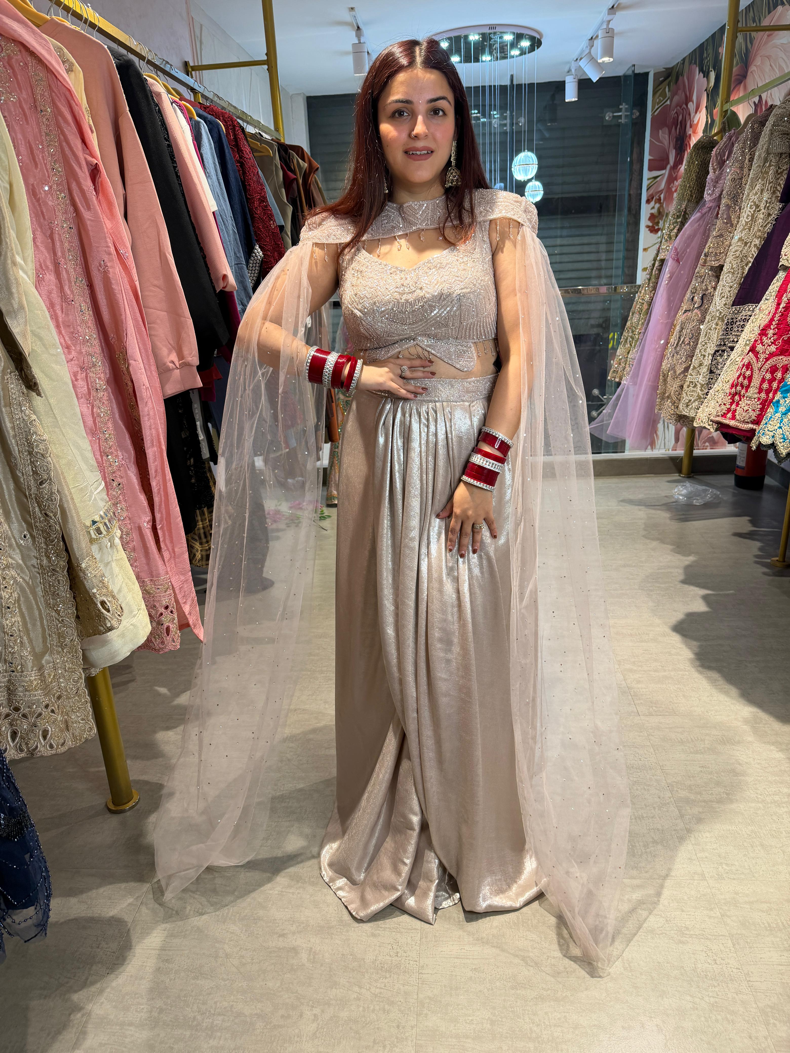 Dora Crystal Drape Lehenga Set