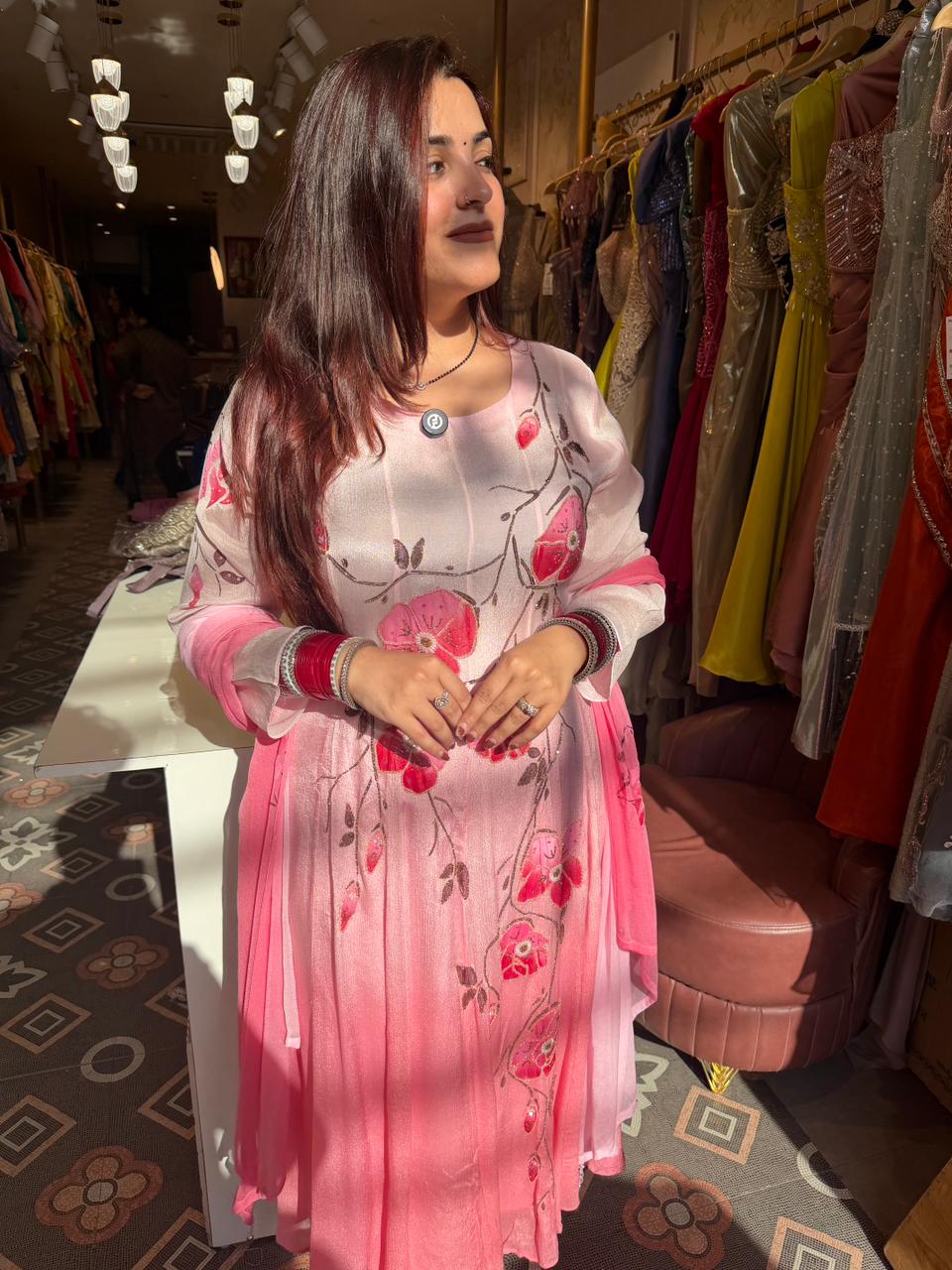Ziya Bloom Floral Anarkali Set