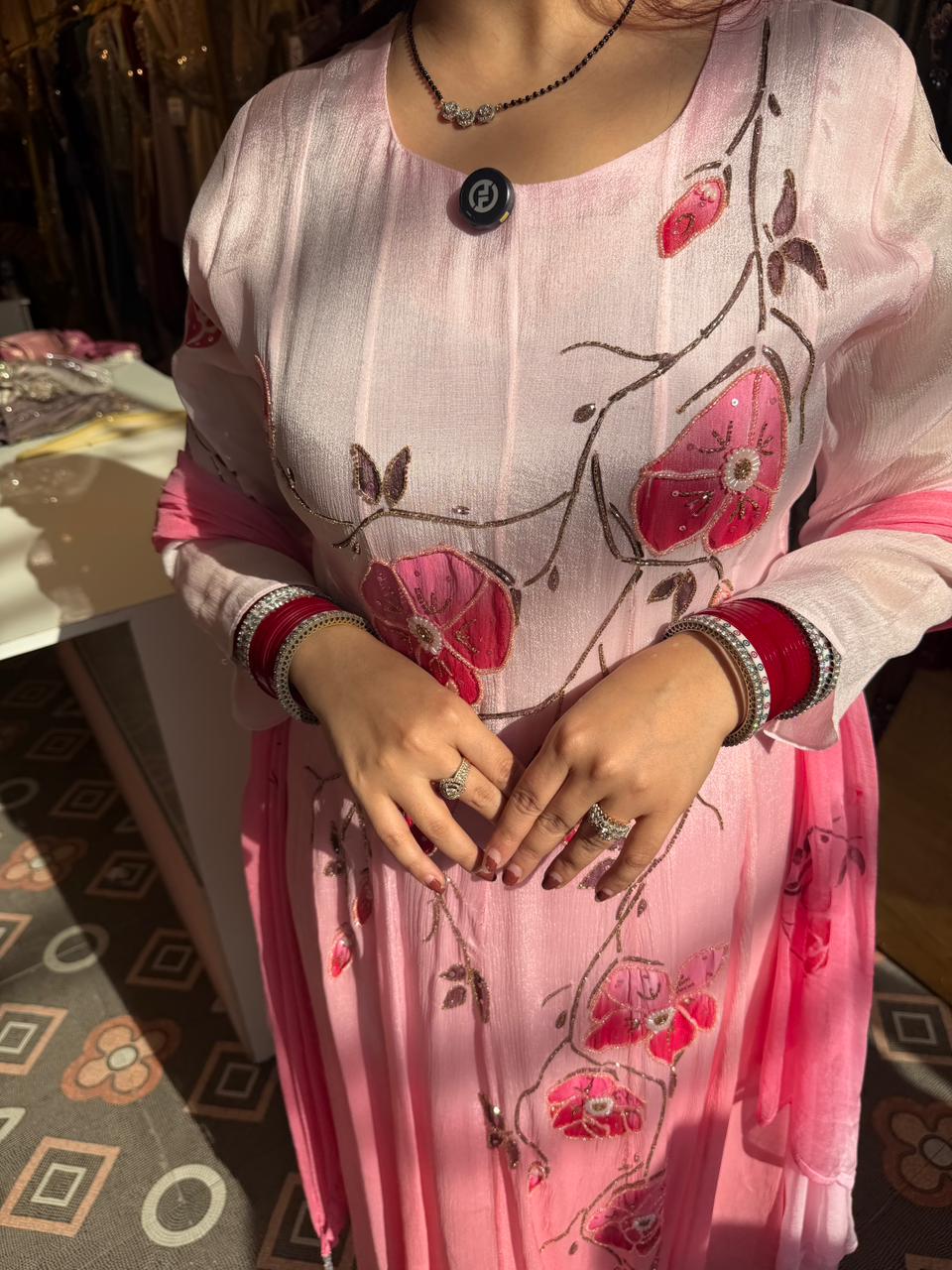 Ziya Bloom Floral Anarkali Set
