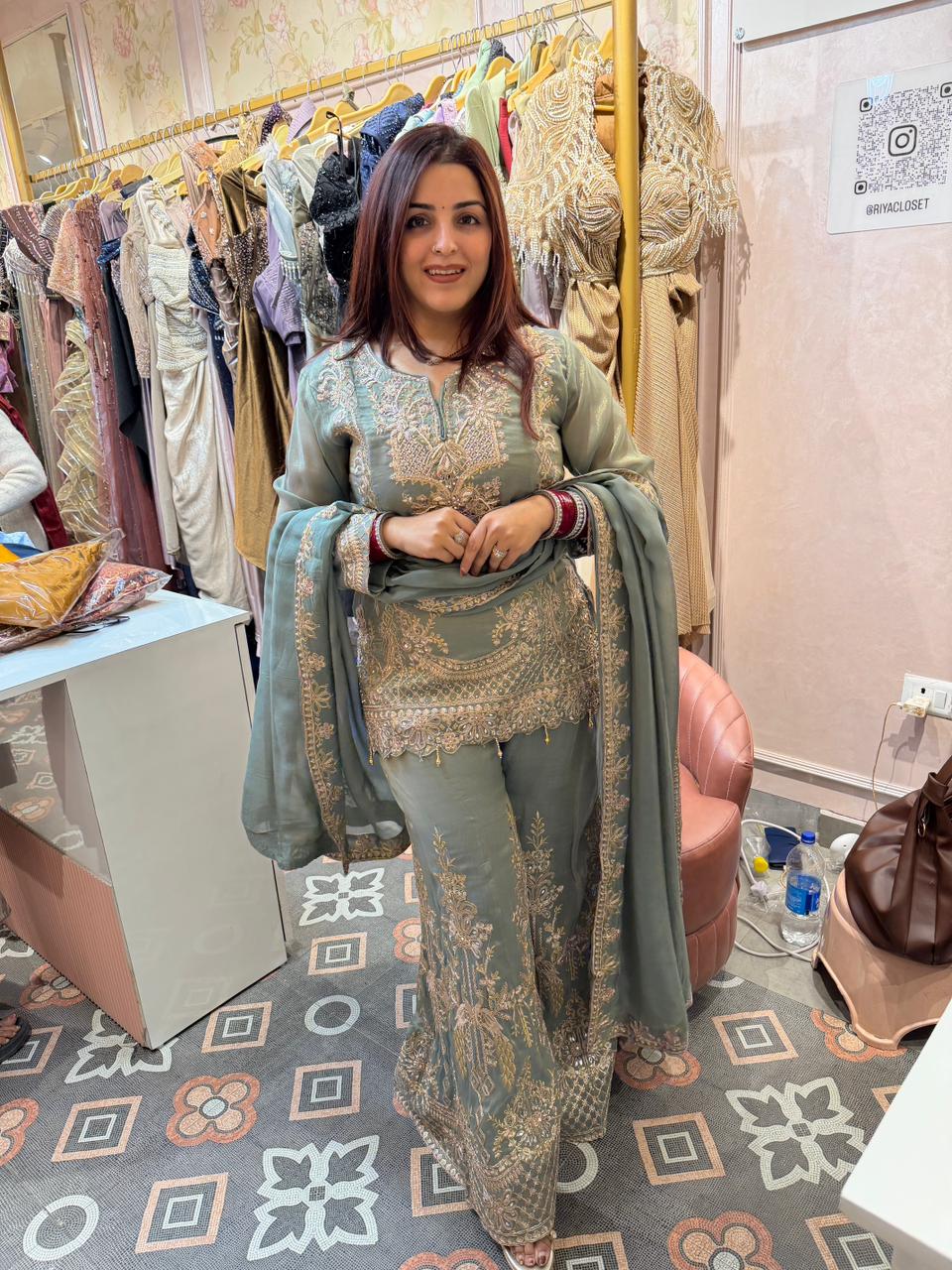 Dayna Noor Embroidered Sharara Set