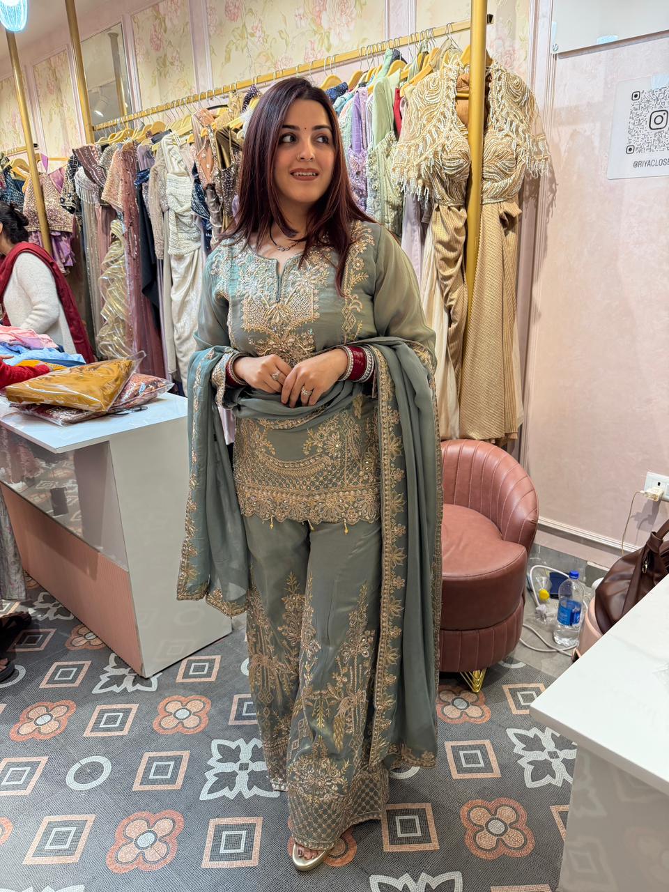 Dayna Noor Embroidered Sharara Set