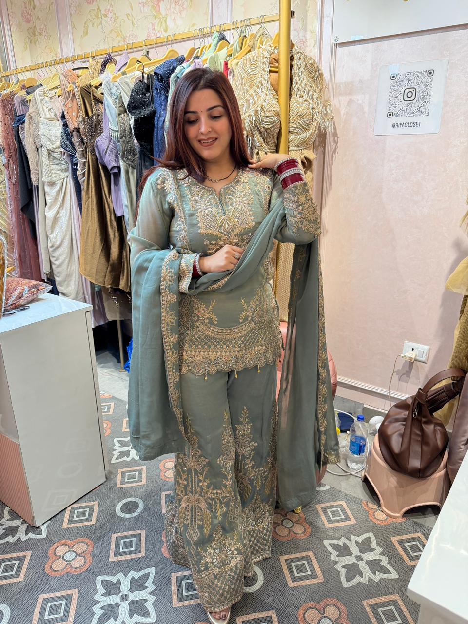 Dayna Noor Embroidered Sharara Set