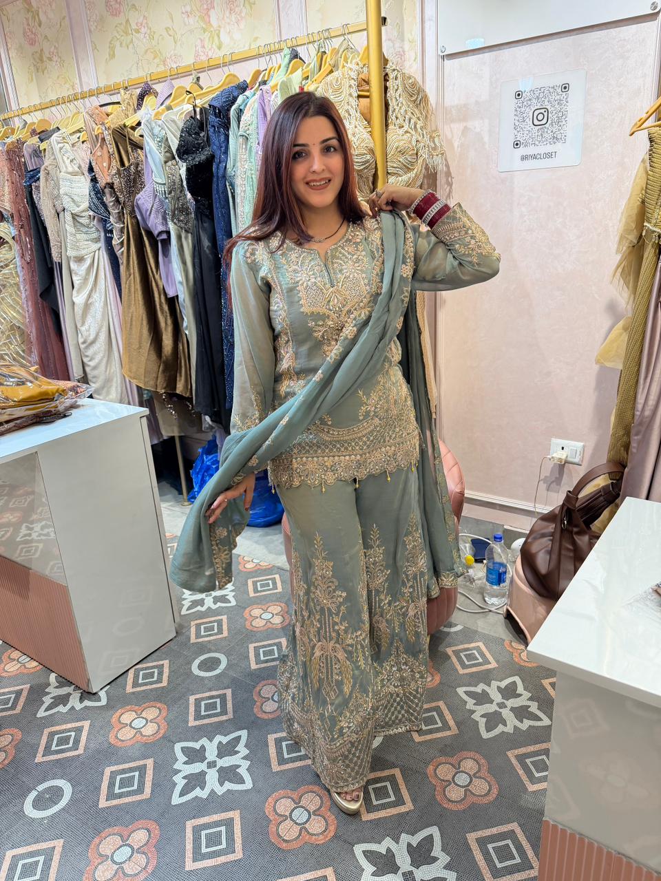 Dayna Noor Embroidered Sharara Set