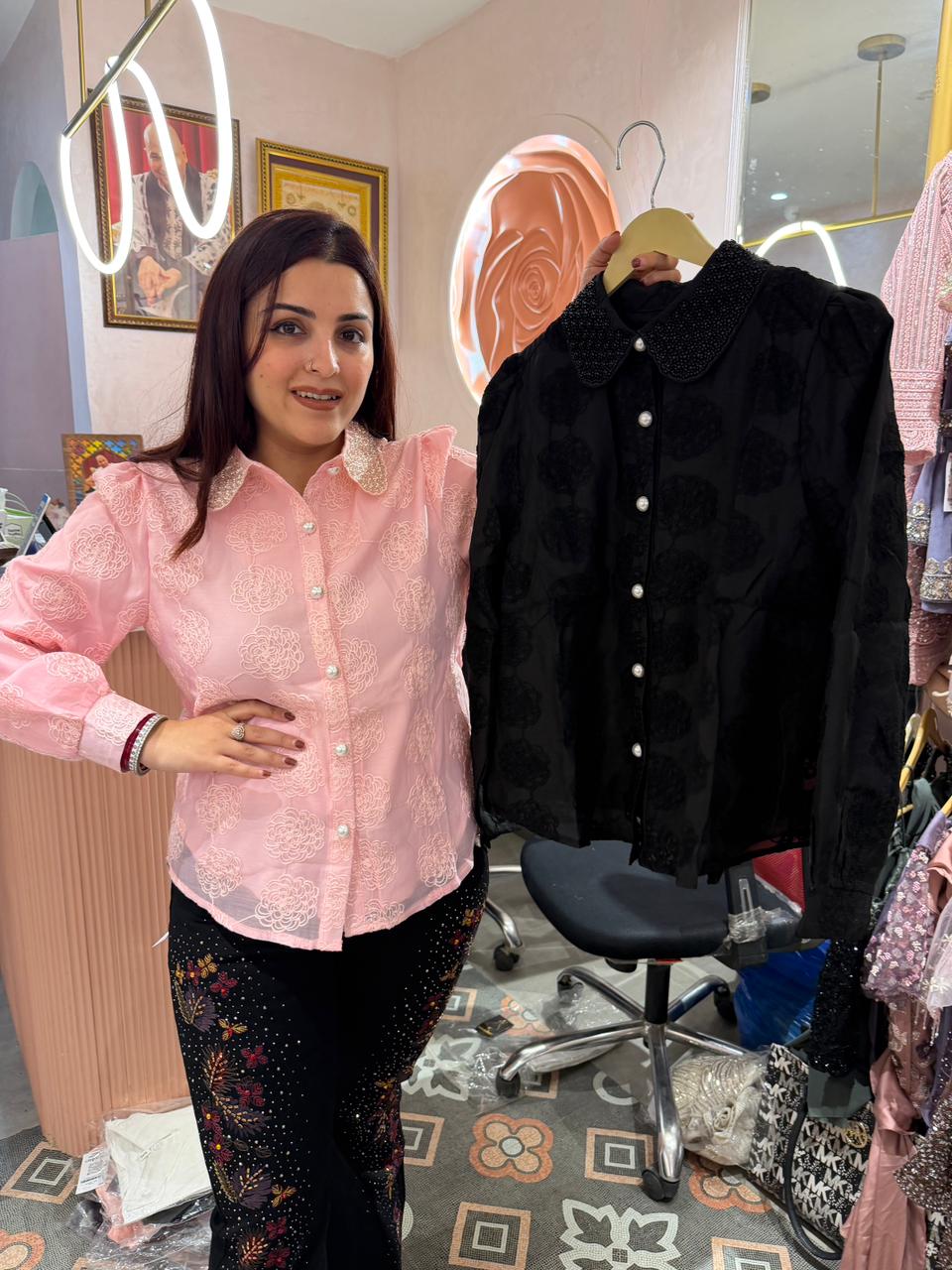 Blush Pearl Lace Shirt