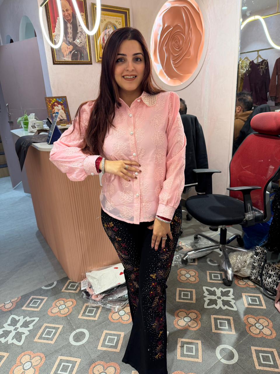 Blush Pearl Lace Shirt