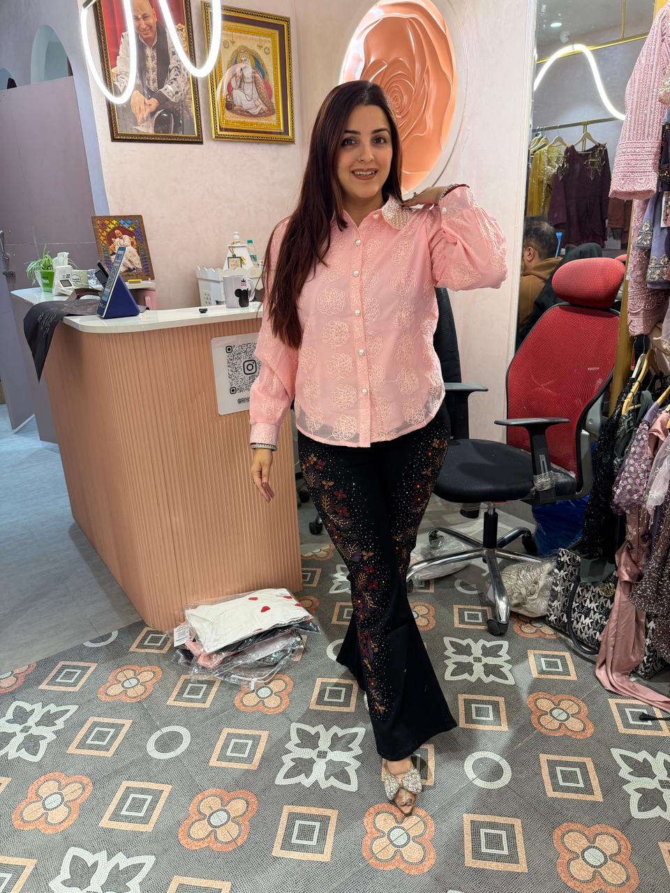 Blush Pearl Lace Shirt