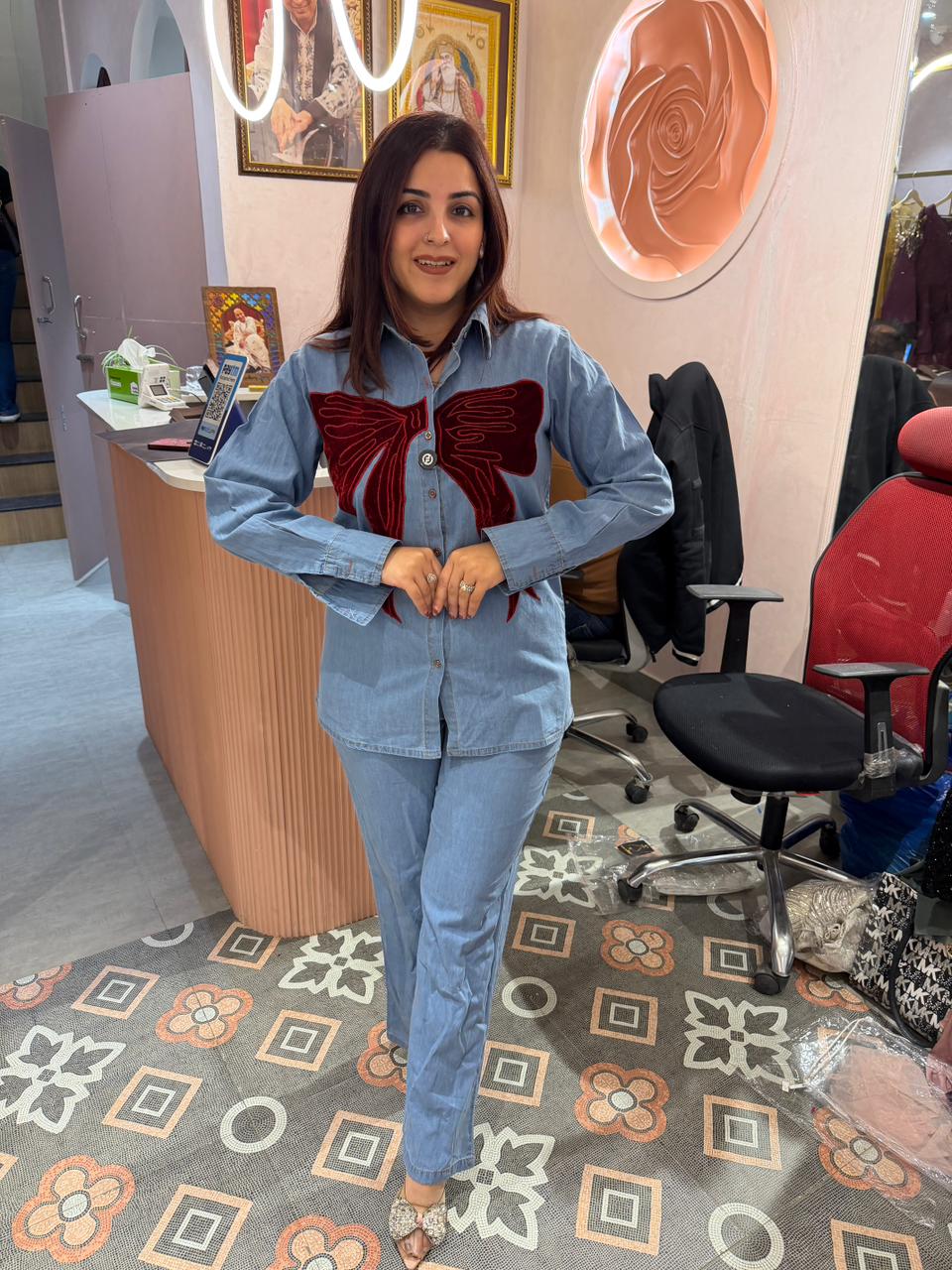 Bow Denim Co-ord Set