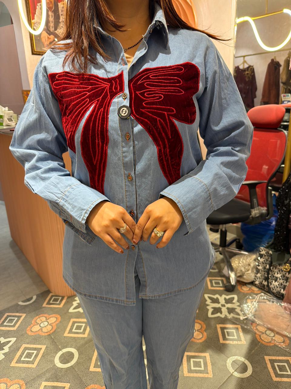 Bow Denim Co-ord Set