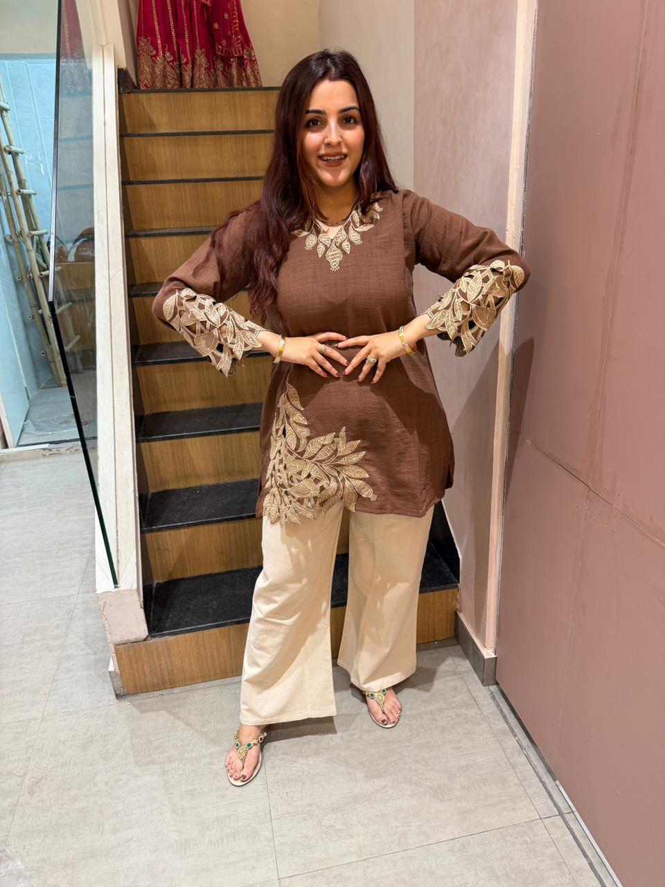 Leaf Luxe Kurti Set