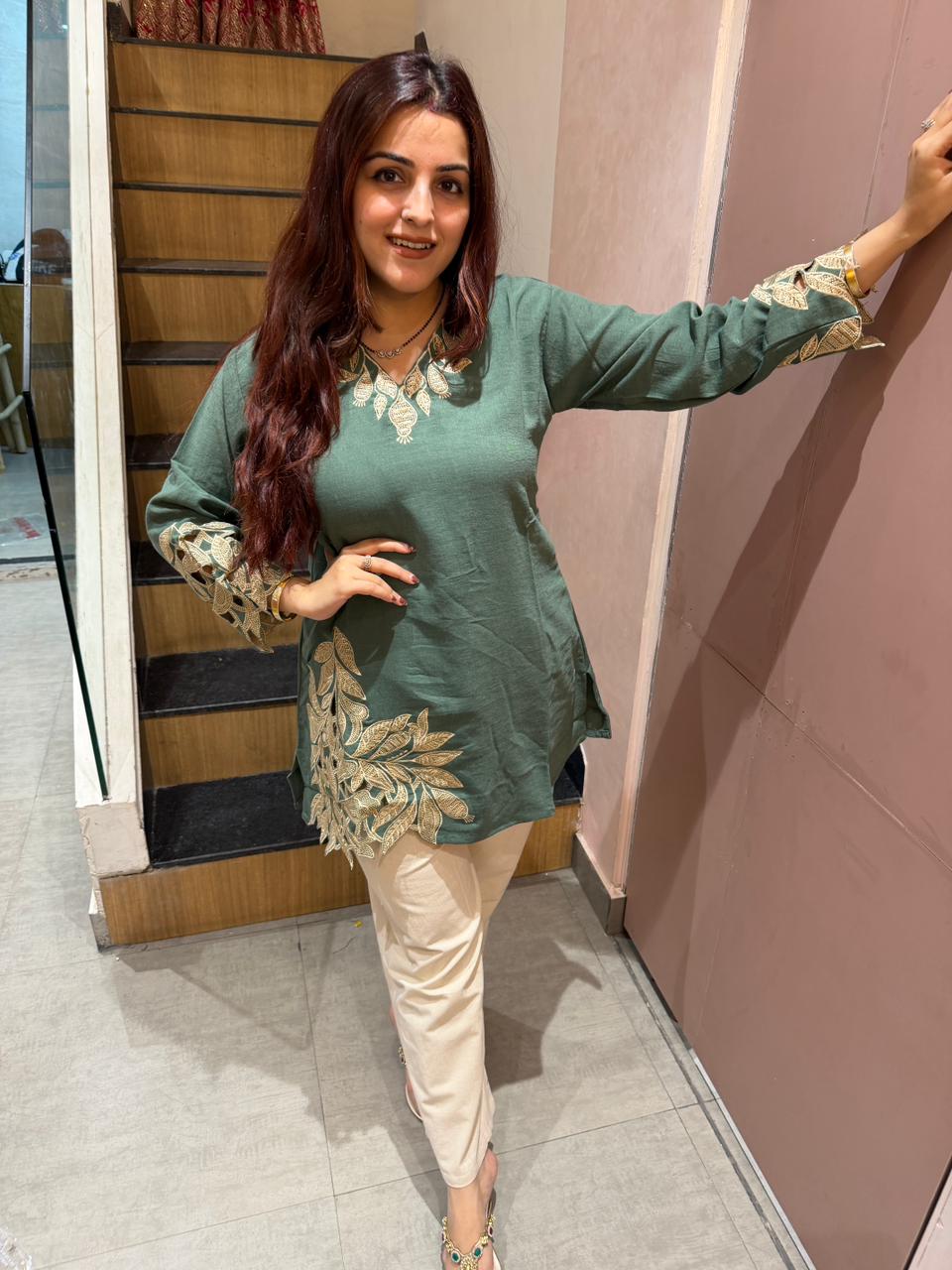 Leaf Luxe Kurti Set