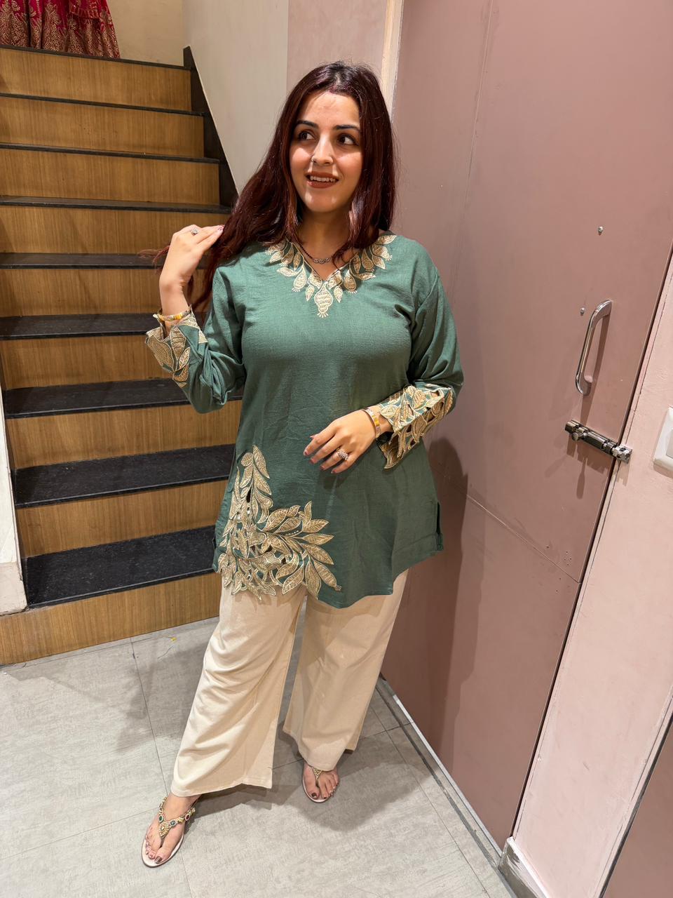 Leaf Luxe Kurti Set