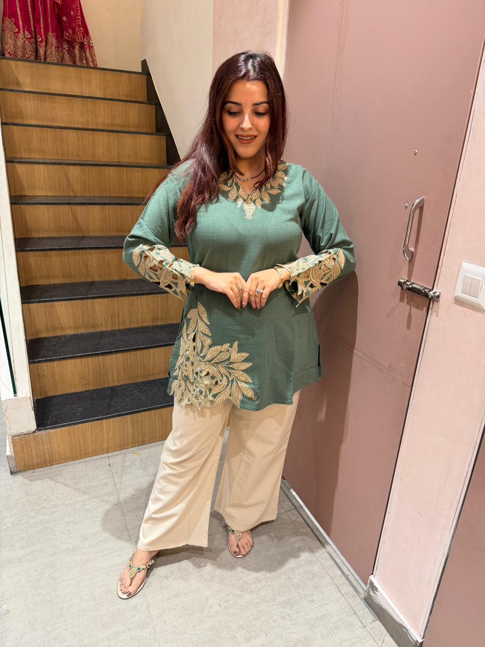 Leaf Luxe Kurti Set