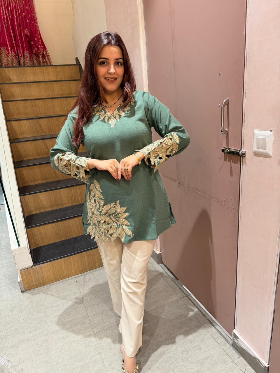 Leaf Luxe Kurti Set