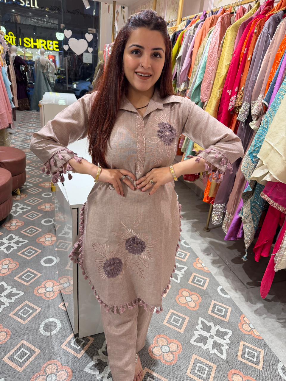 Mist  Linen Suit Set