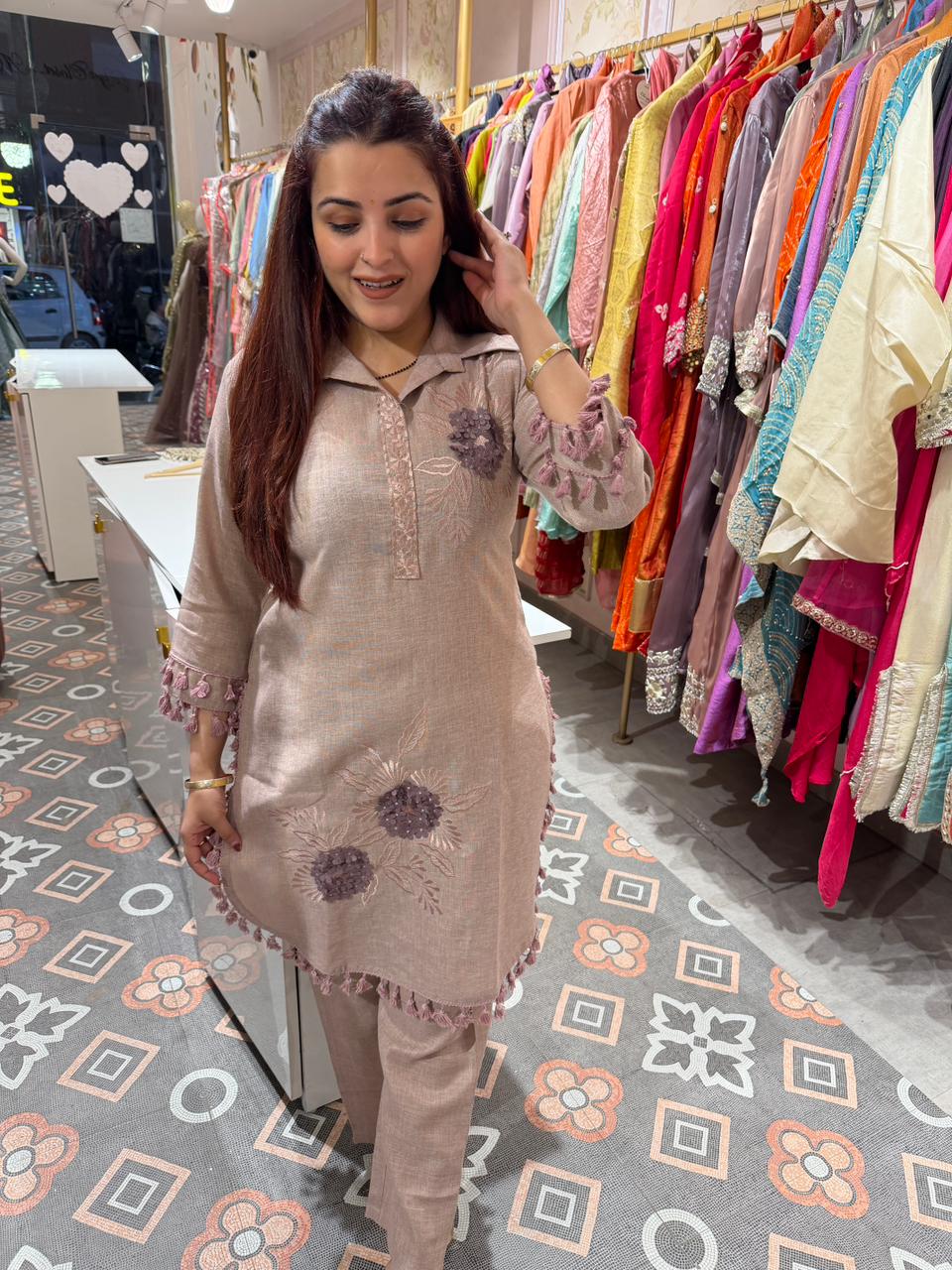 Mist  Linen Suit Set