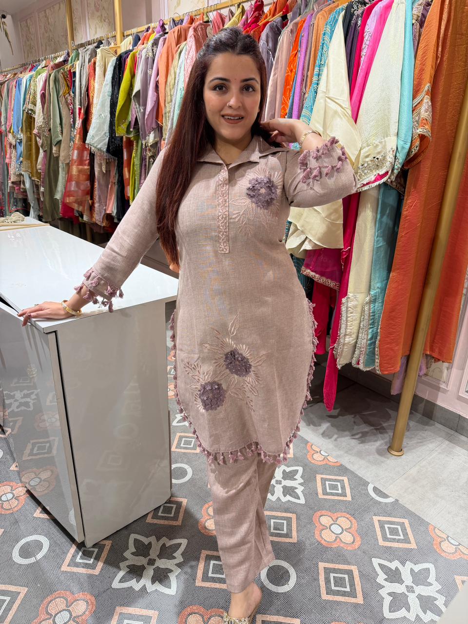 Mist  Linen Suit Set