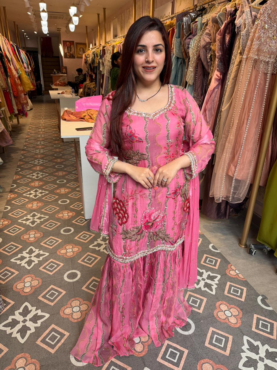 Butterfly Embroidered Sharara Set