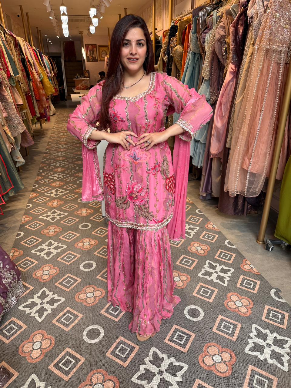 Butterfly Embroidered Sharara Set