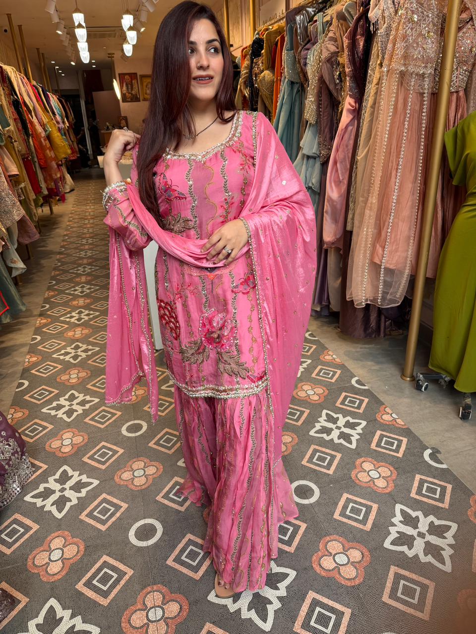 Butterfly Embroidered Sharara Set