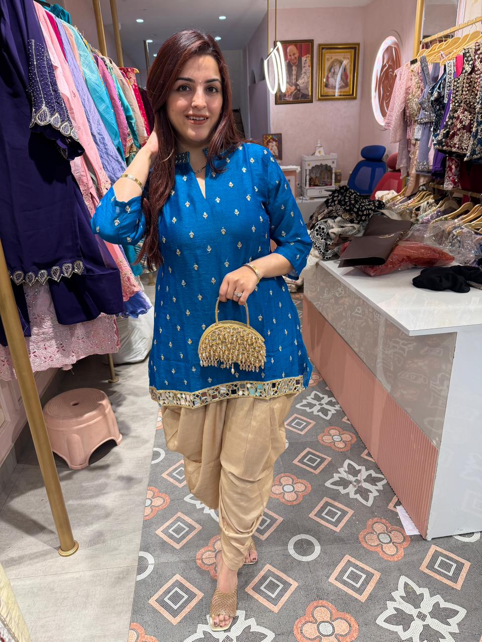 Arz Mirror Hem Kurta Dhoti Set