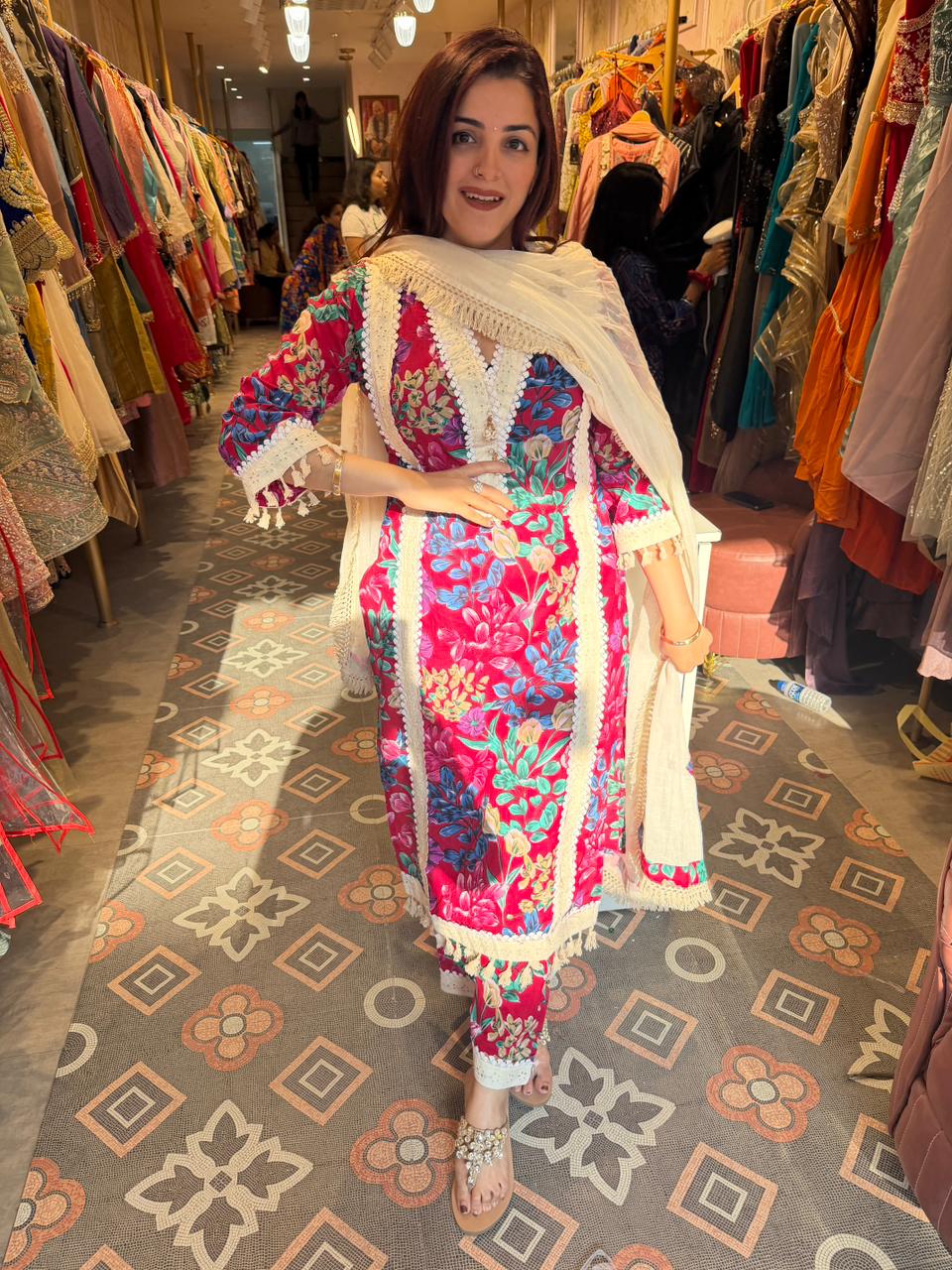 Gulnaar Crimson Charm Suit Set