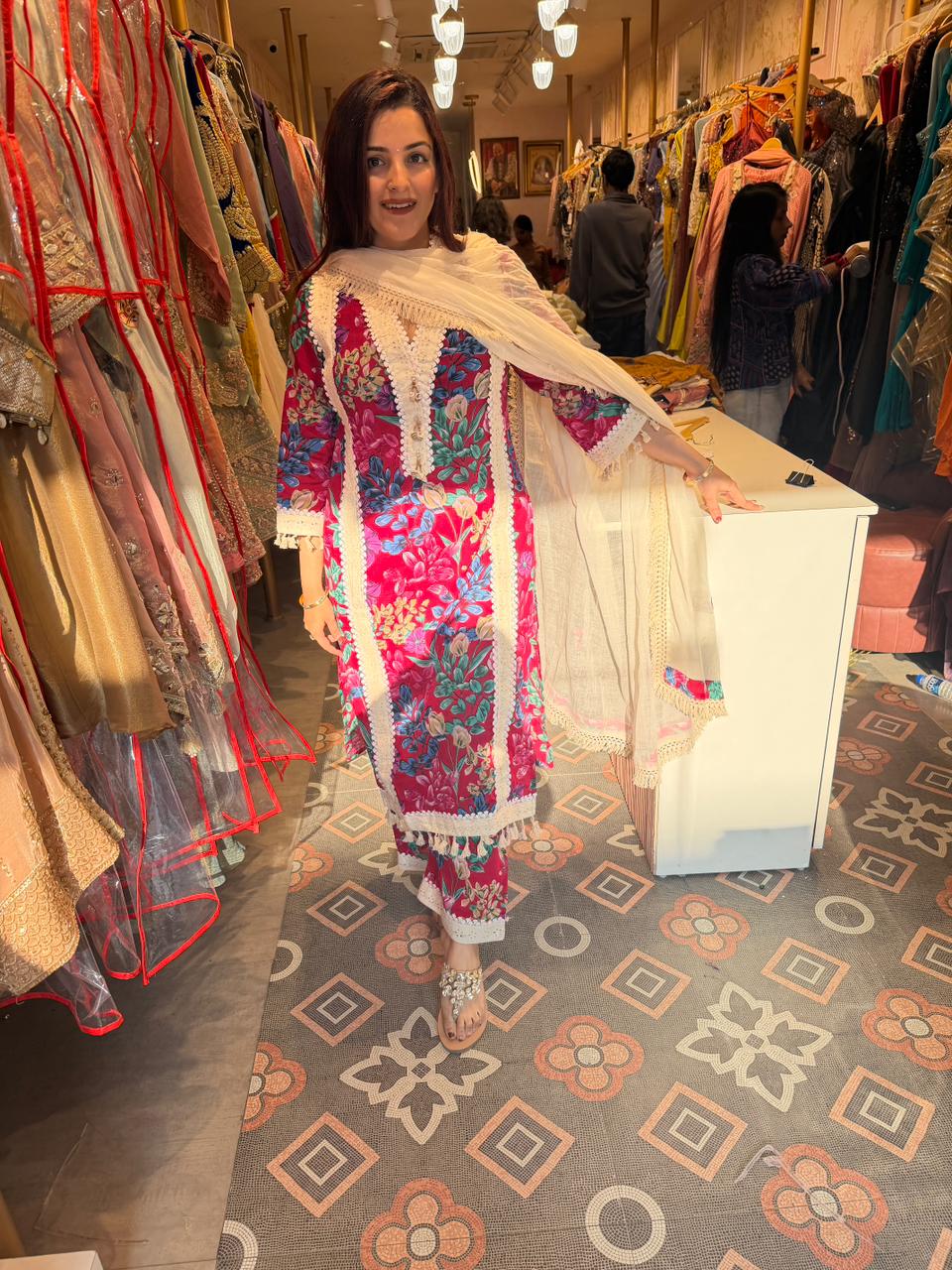 Gulnaar Crimson Charm Suit Set
