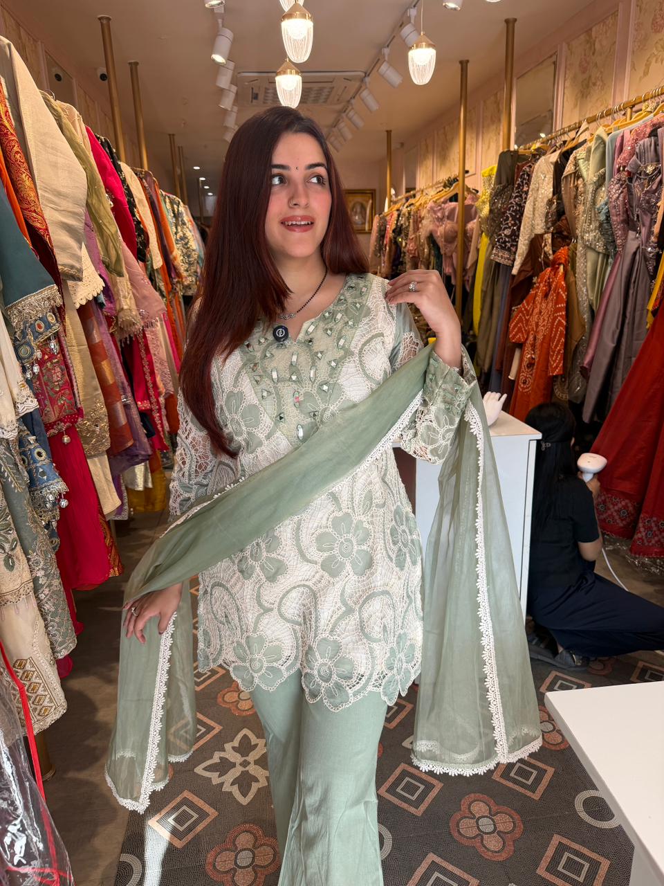 Serenity Lace Palazzo Set