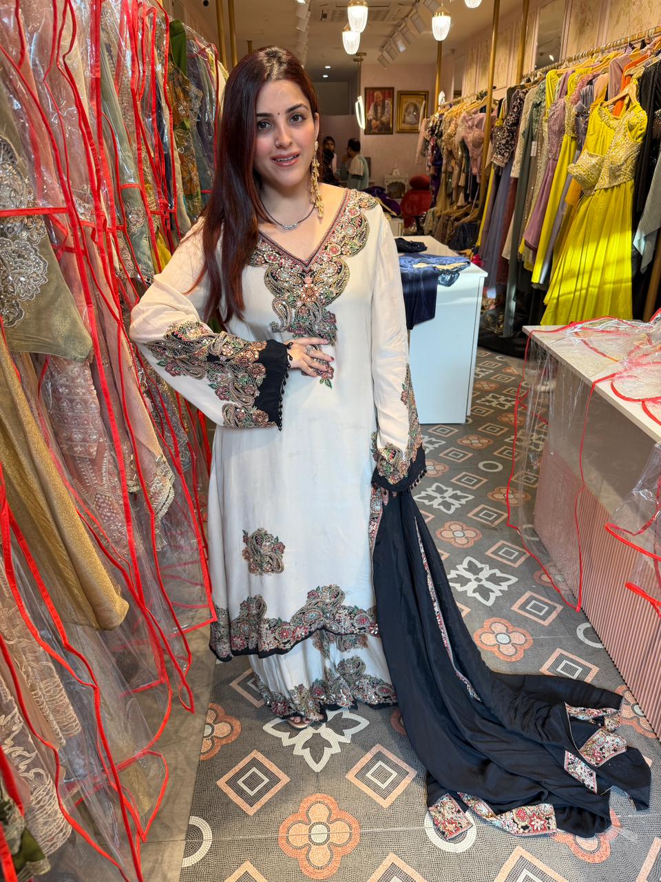 Somiya  Embroidered Palazzo Set