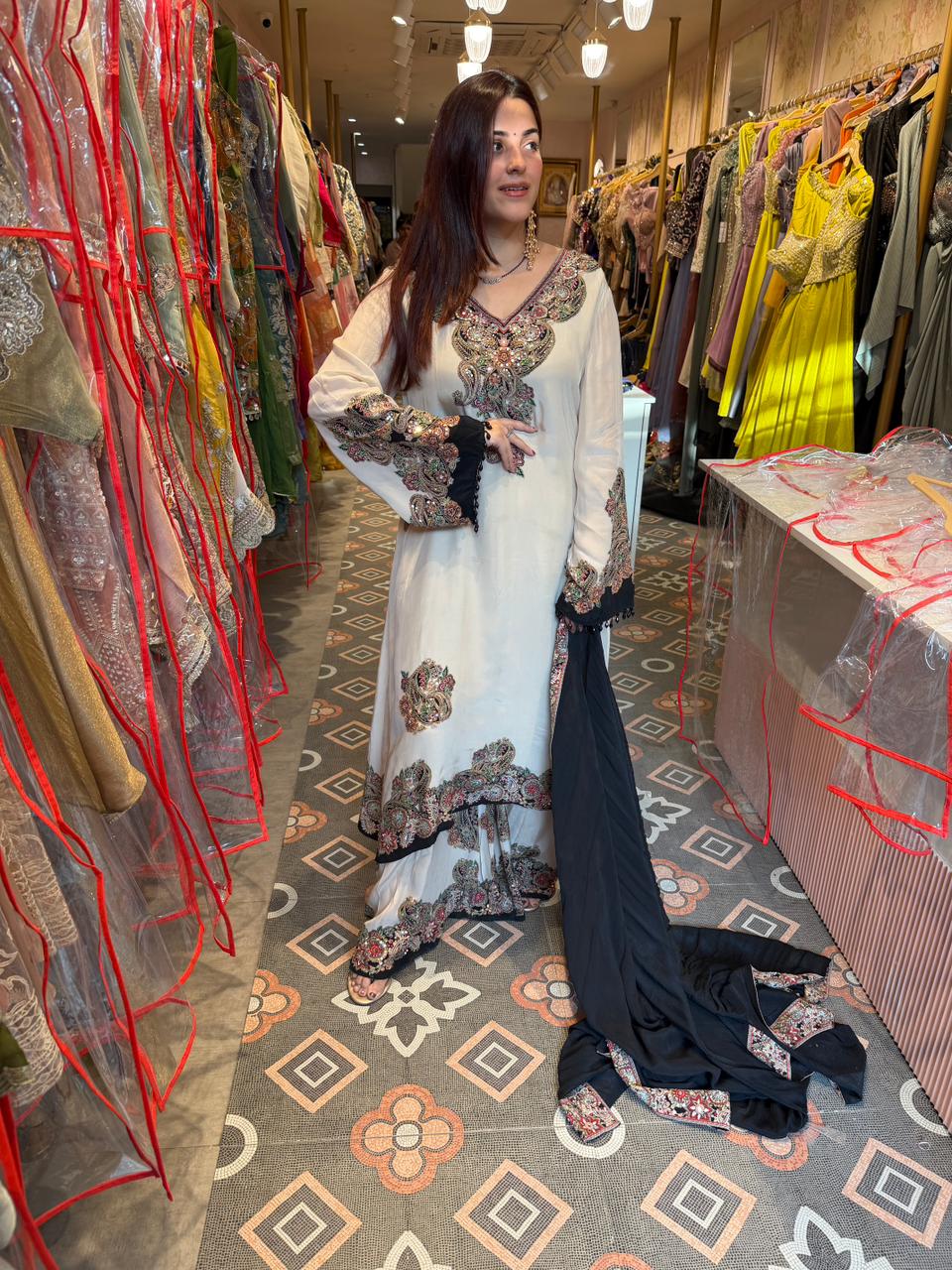 Somiya  Embroidered Palazzo Set