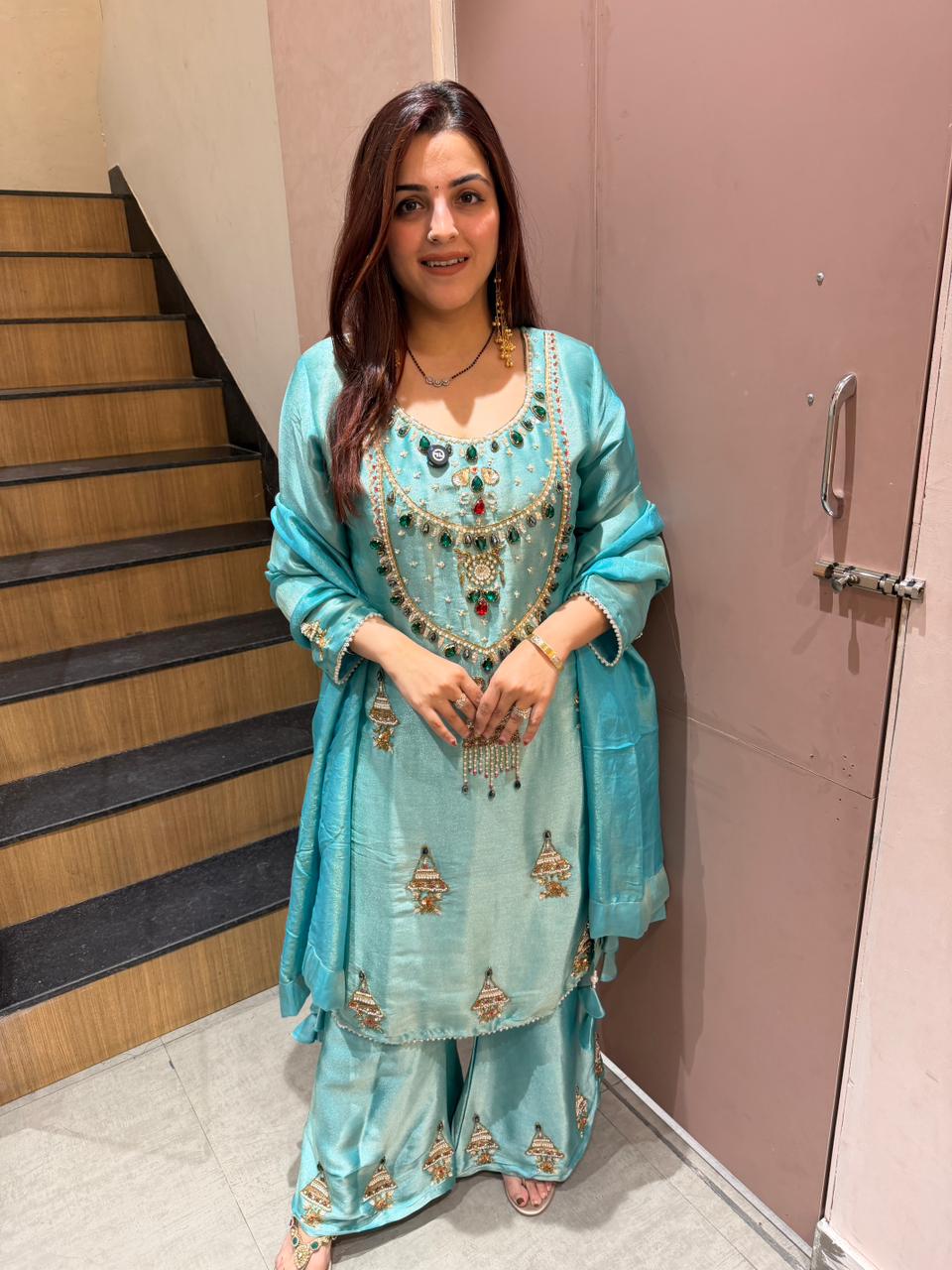 Meera Hand-Embellished Sharara Set