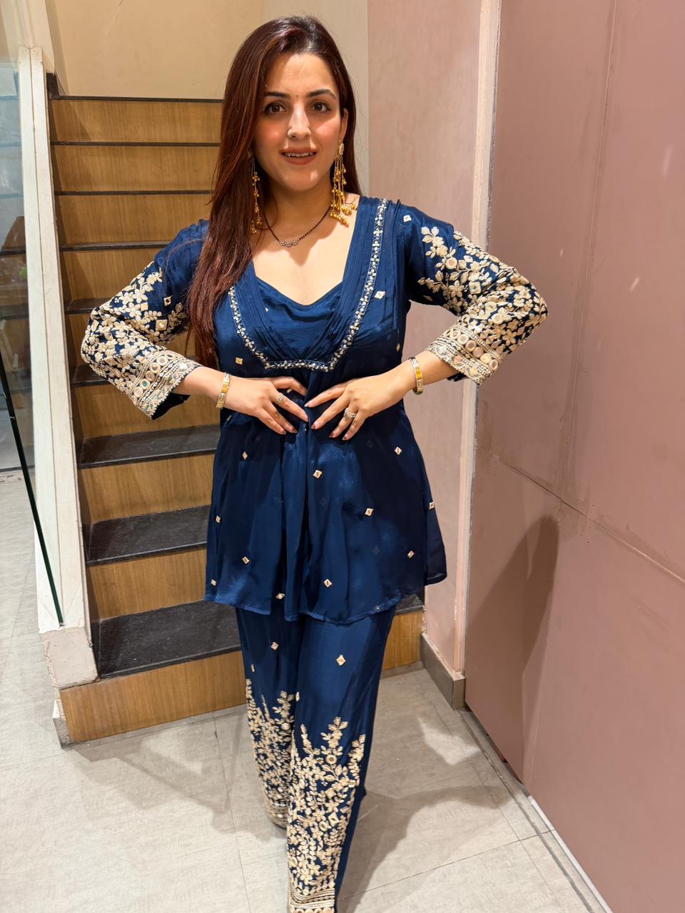 Zoya Embroidered Sharara Set