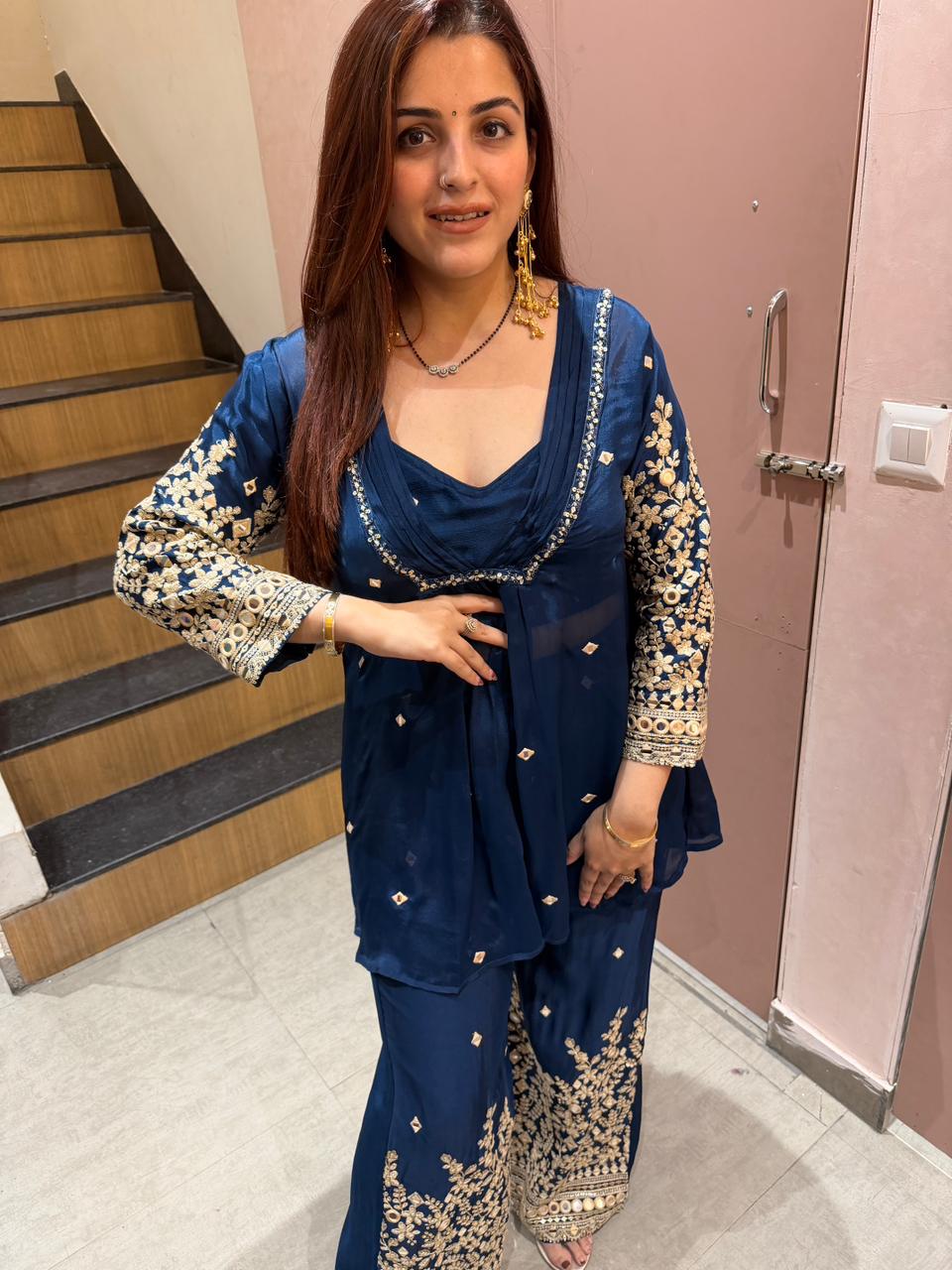 Zoya Embroidered Sharara Set